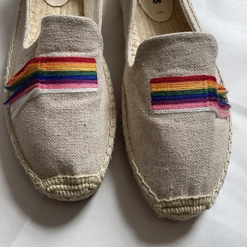 Soludos rainbow pride flag espadrille loafer flats